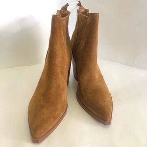Marc Fisher Gadri Chelsea Suede Pointed Toe Block Heel Bootie Size 11M